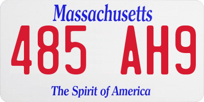 MA license plate 485AH9