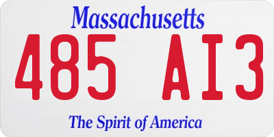 MA license plate 485AI3