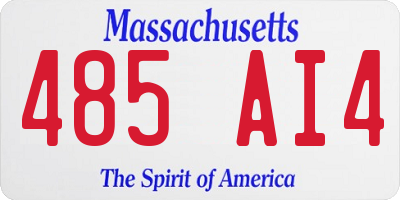MA license plate 485AI4