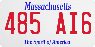 MA license plate 485AI6