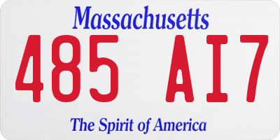 MA license plate 485AI7