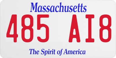 MA license plate 485AI8