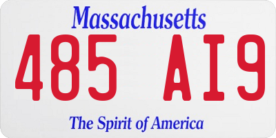 MA license plate 485AI9