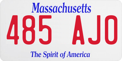 MA license plate 485AJ0