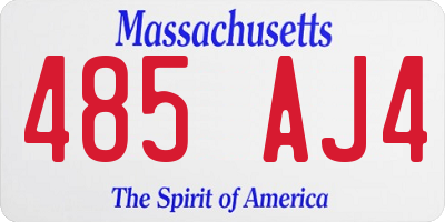 MA license plate 485AJ4