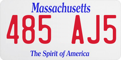 MA license plate 485AJ5