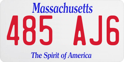 MA license plate 485AJ6