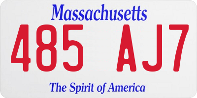 MA license plate 485AJ7