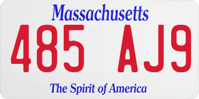 MA license plate 485AJ9