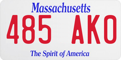 MA license plate 485AK0
