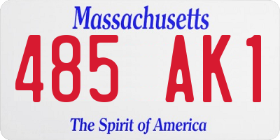MA license plate 485AK1