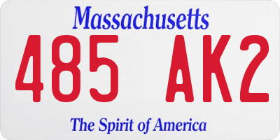 MA license plate 485AK2