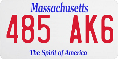 MA license plate 485AK6