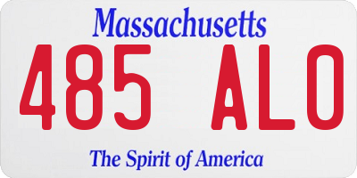 MA license plate 485AL0