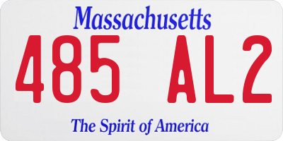 MA license plate 485AL2