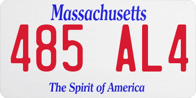 MA license plate 485AL4