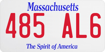MA license plate 485AL6