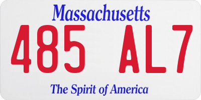 MA license plate 485AL7