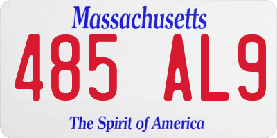 MA license plate 485AL9