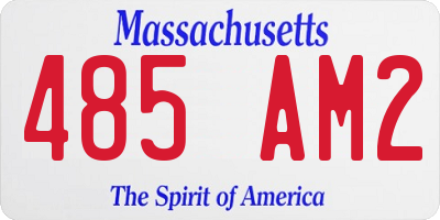 MA license plate 485AM2