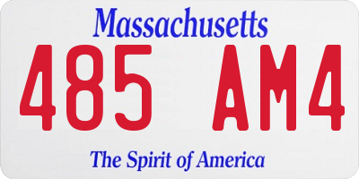 MA license plate 485AM4