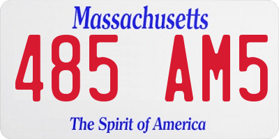 MA license plate 485AM5