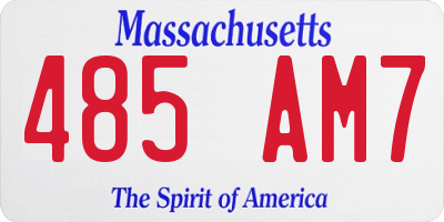 MA license plate 485AM7