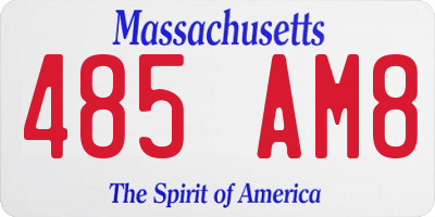 MA license plate 485AM8