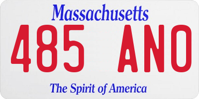 MA license plate 485AN0