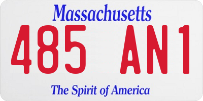 MA license plate 485AN1