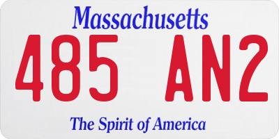 MA license plate 485AN2