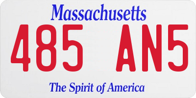 MA license plate 485AN5