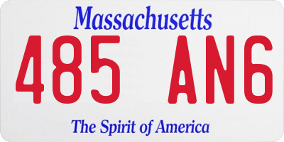 MA license plate 485AN6