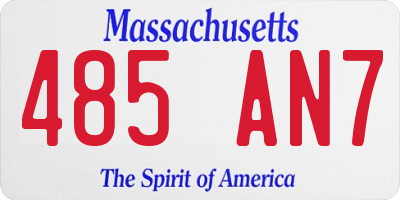 MA license plate 485AN7