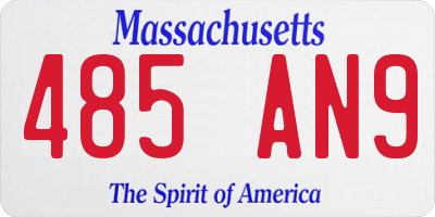 MA license plate 485AN9
