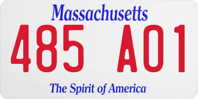 MA license plate 485AO1