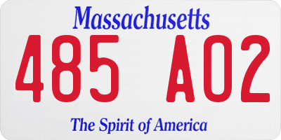 MA license plate 485AO2