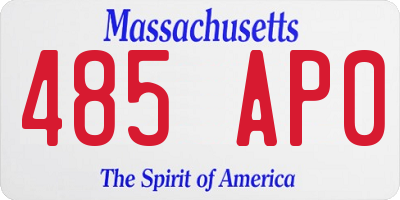 MA license plate 485AP0