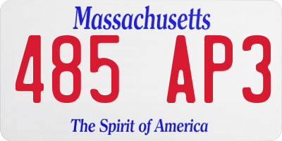 MA license plate 485AP3