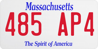 MA license plate 485AP4