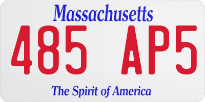 MA license plate 485AP5