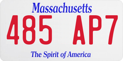 MA license plate 485AP7