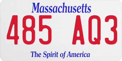 MA license plate 485AQ3