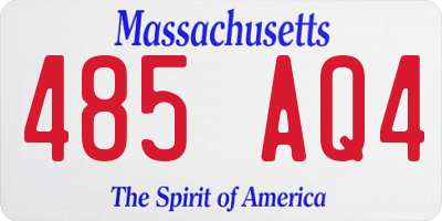 MA license plate 485AQ4