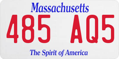 MA license plate 485AQ5