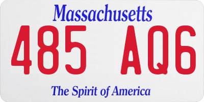 MA license plate 485AQ6