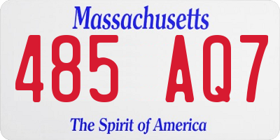 MA license plate 485AQ7