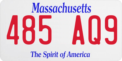 MA license plate 485AQ9