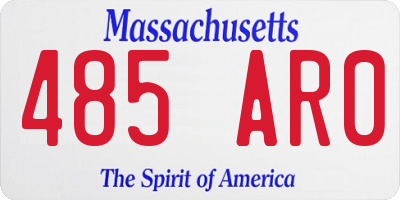 MA license plate 485AR0