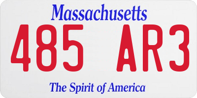 MA license plate 485AR3